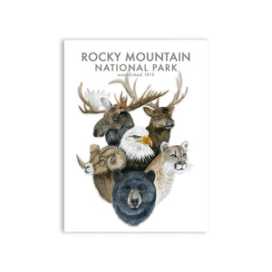 Rocky Mountain National Park Wildlife Watercolor Print