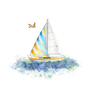 Sailboat Watercolor Illustration