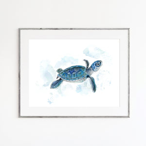 Sea Turtle Watercolor Print