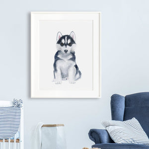 Siberian Husky Boy Playroom Print