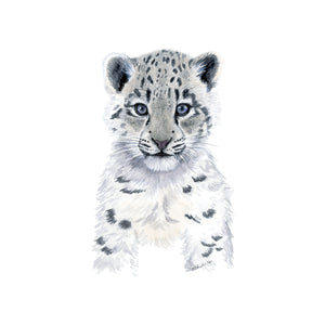 Snow Leopard Watercolor Painting