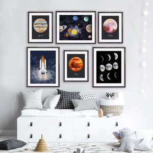 Space Nursery Playroom Print Set