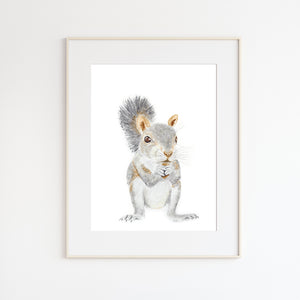 Baby Squirrel Watercolor Print