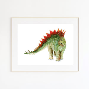 Stegosaurus Watercolor Print
