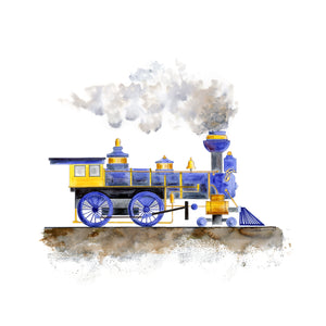 Blue Steam Train Wall Art