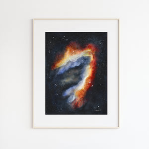 Omega Nebula Watercolor Poster