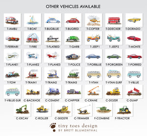 Vehicle Options for Custom Truck and Car Print Set
