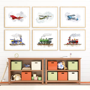 Plains and Trains Nursery Art