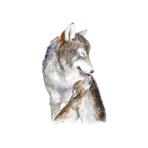 Dad and Baby Wolf Decor