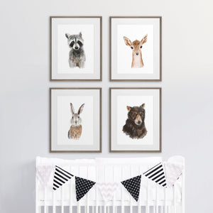 Framed Woodland Animal Print Set of 4 by Brett Blumenthal