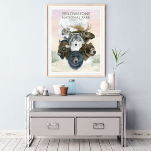 Old Faithful and Yellowstone Wildlife Wall Art