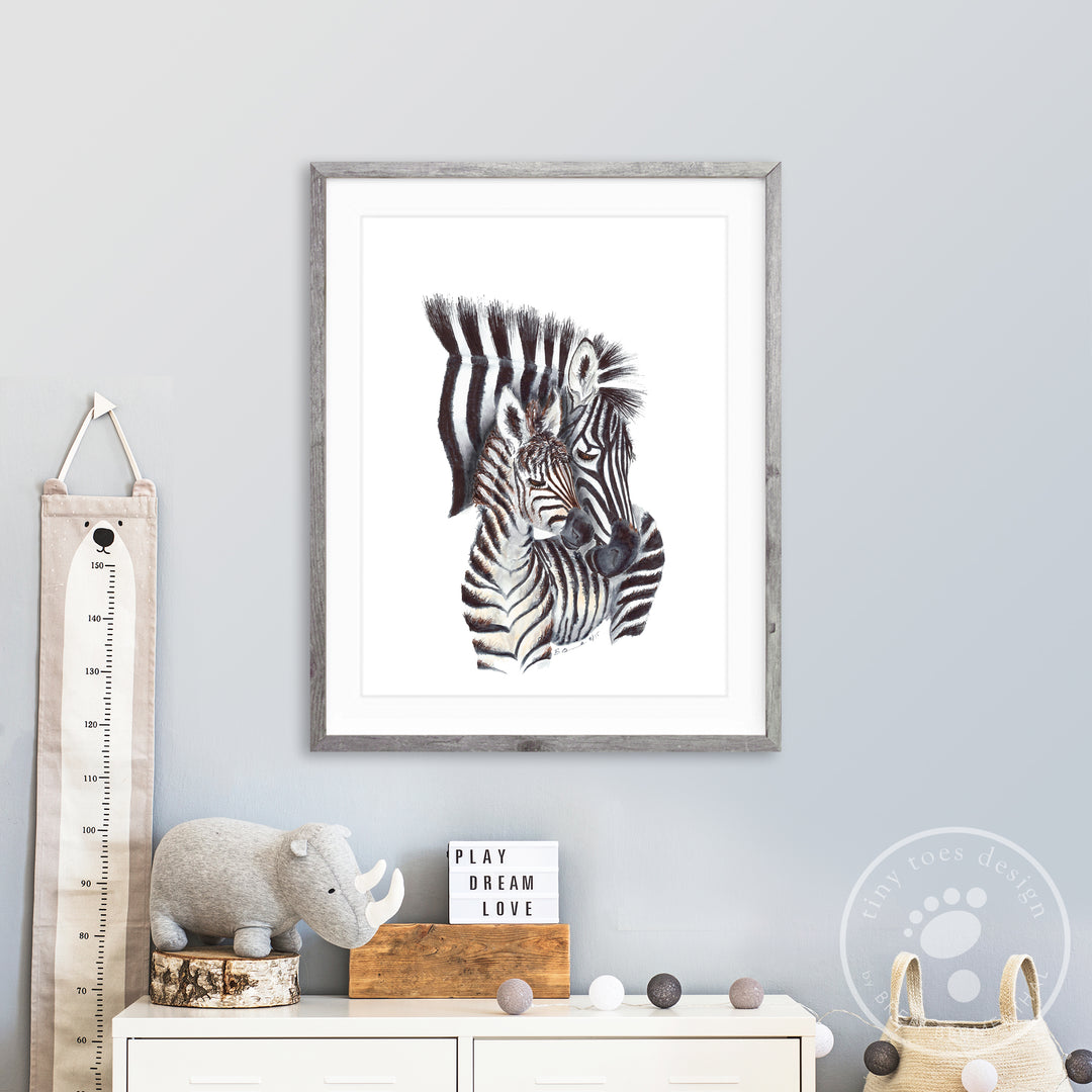 Mom and Baby Zebra Wall Art